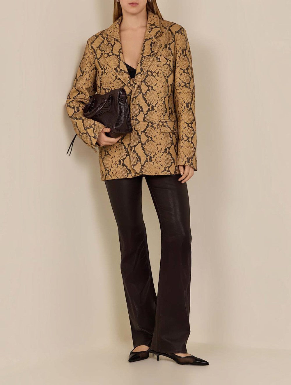 Oxalis עור slingbacks