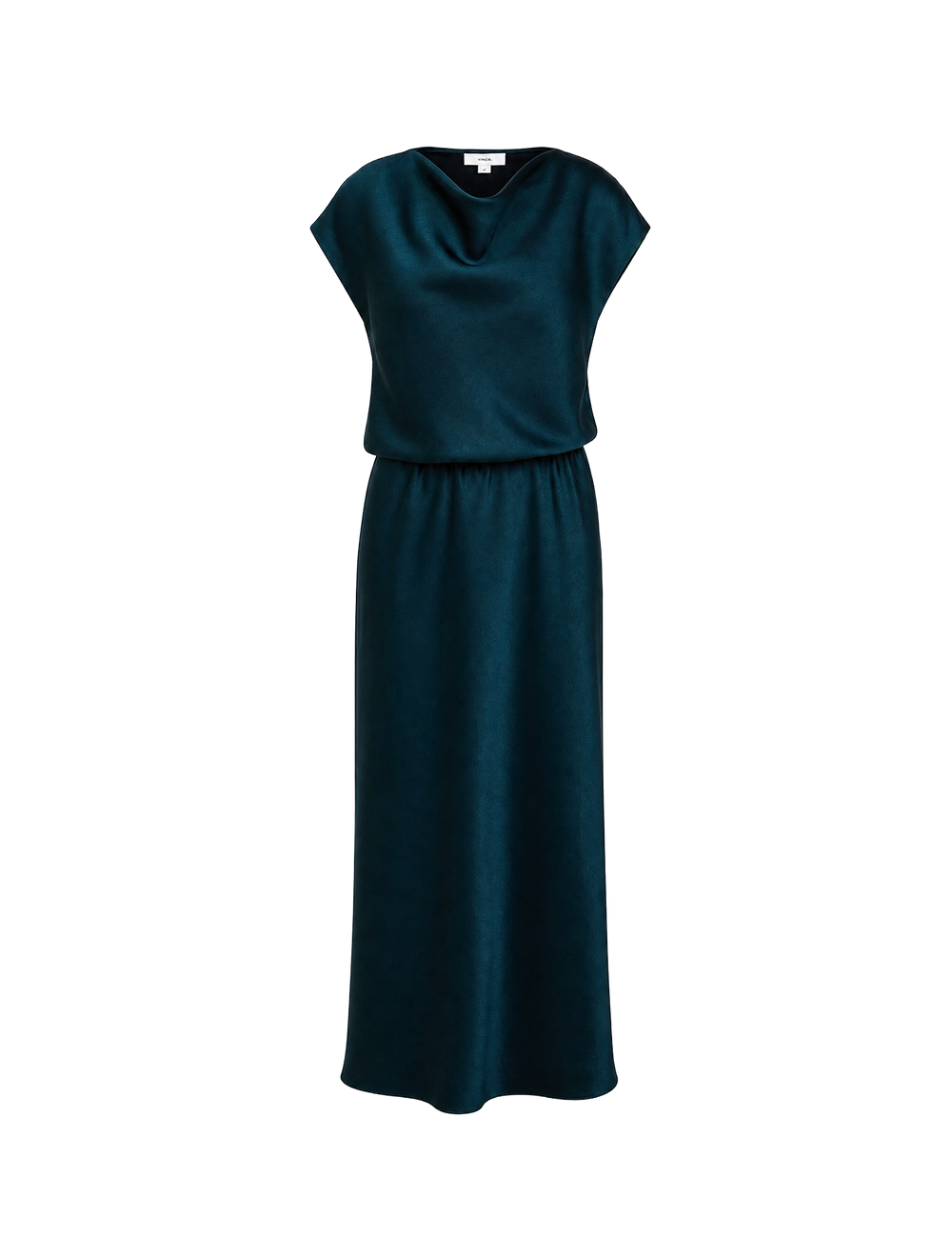 שמלת מקסי נשפך סטן Cowl-Neck