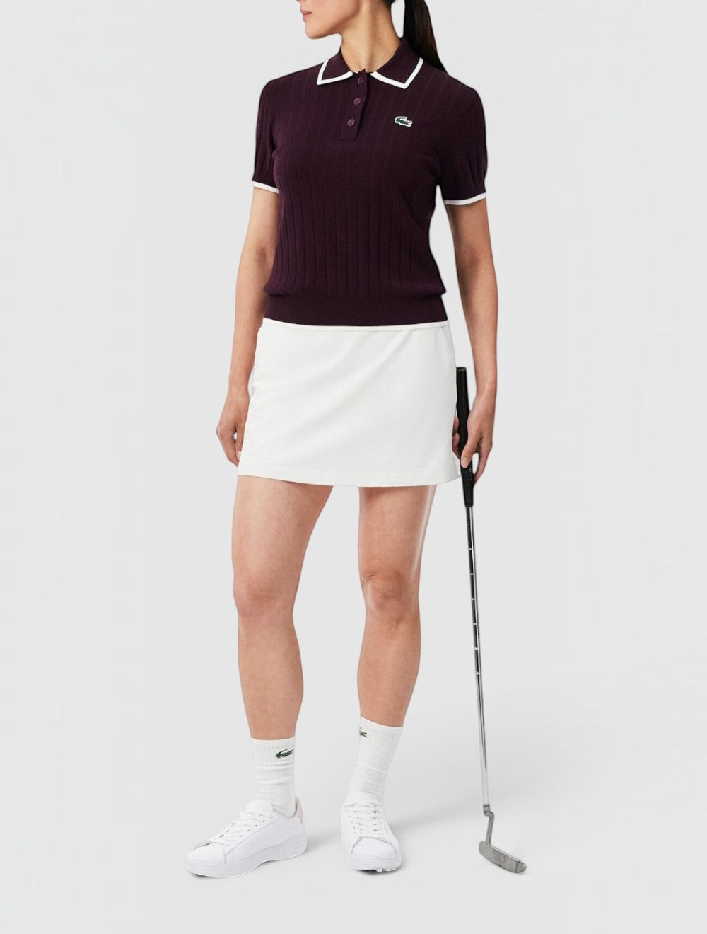 סוודר שרוול קצר חולצת פולו צווארון Golf