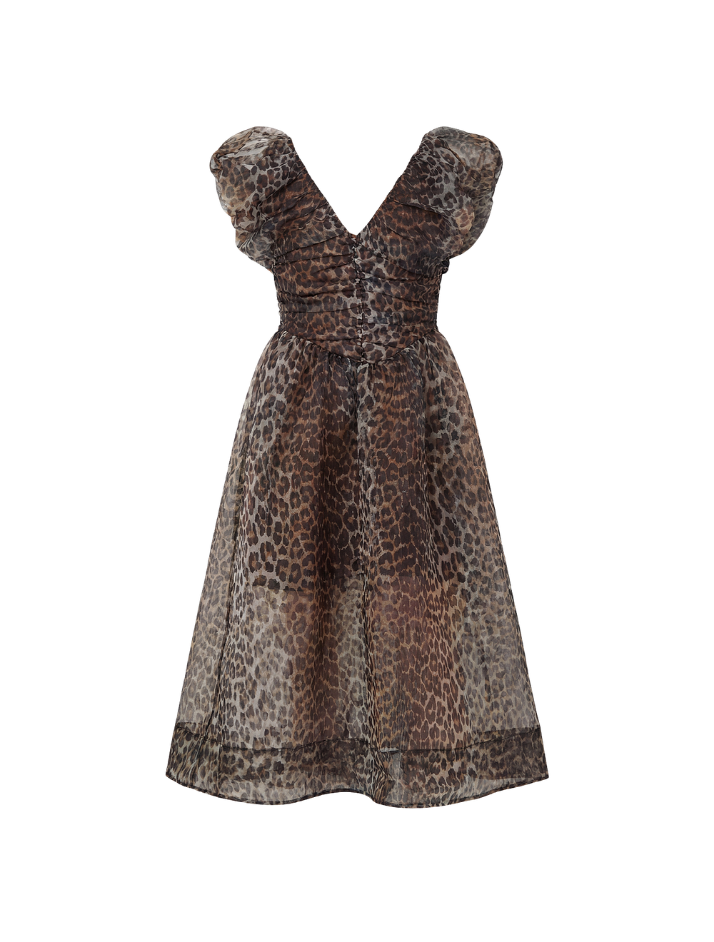 שמלת מידי Textured Organza ארוך כיווצים