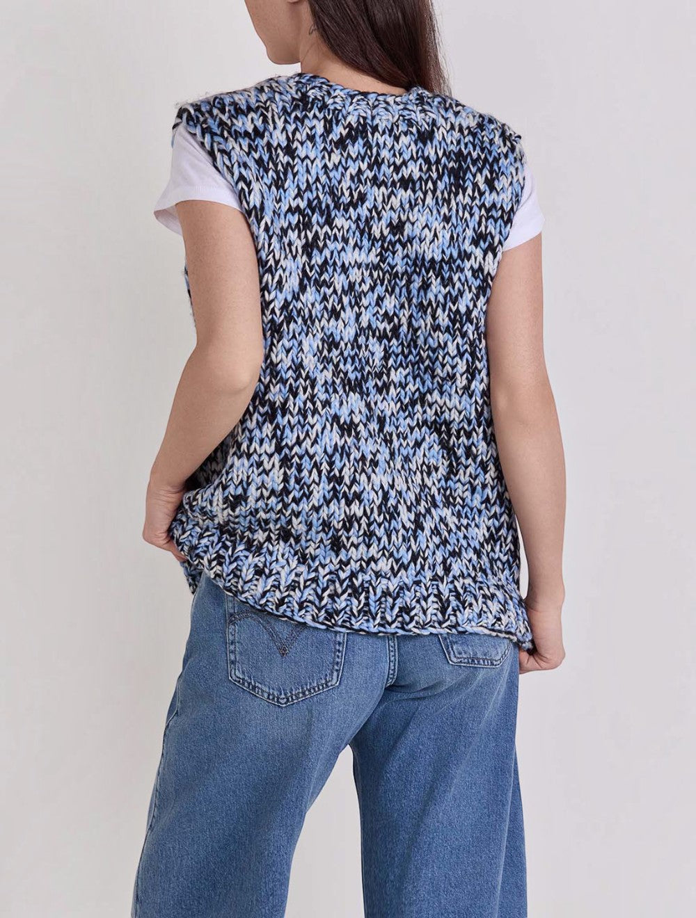 וסט Patterned סרוג צמר