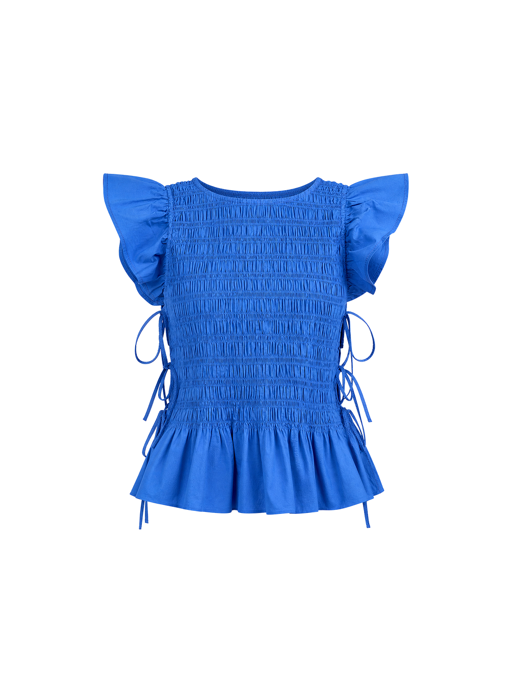 טופ Smocked כותנה עם Angel שרוולים