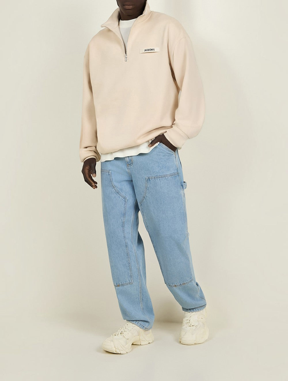 סווטשירט גרוסגריין Zipped-Rollneck כותנה