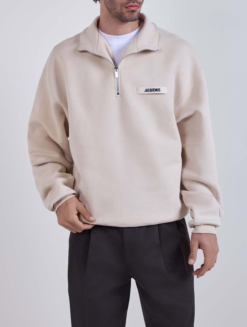 סווטשירט גרוסגריין Zipped-Rollneck כותנה