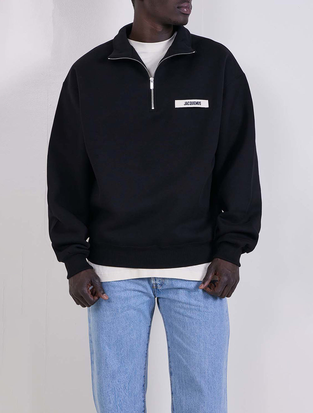 סווטשירט גרוסגריין Zipped-Rollneck כותנה