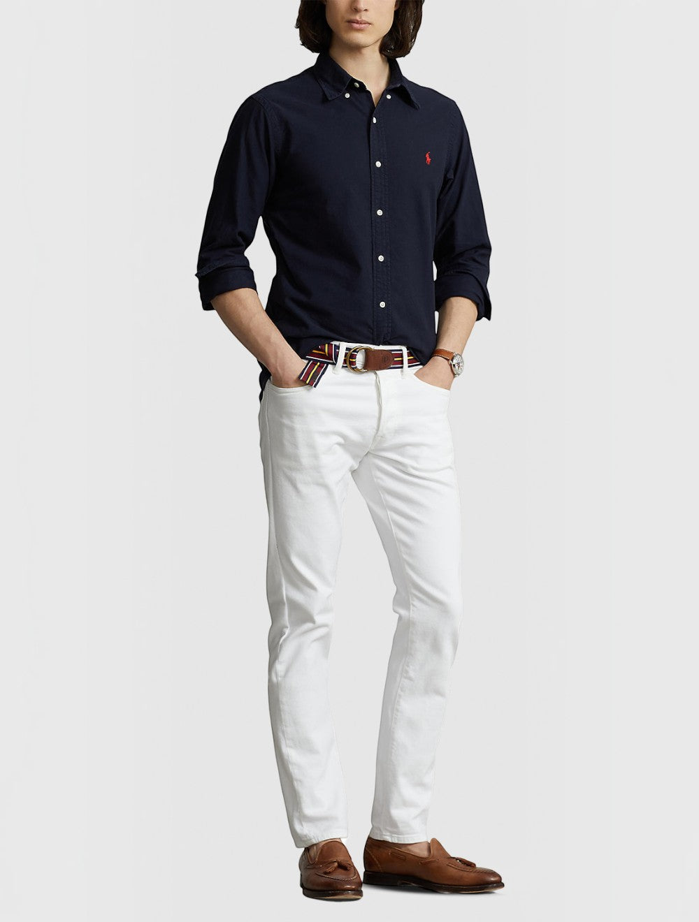 חולצה מכופתרת קסטום פיט Garment-Dyed Oxford