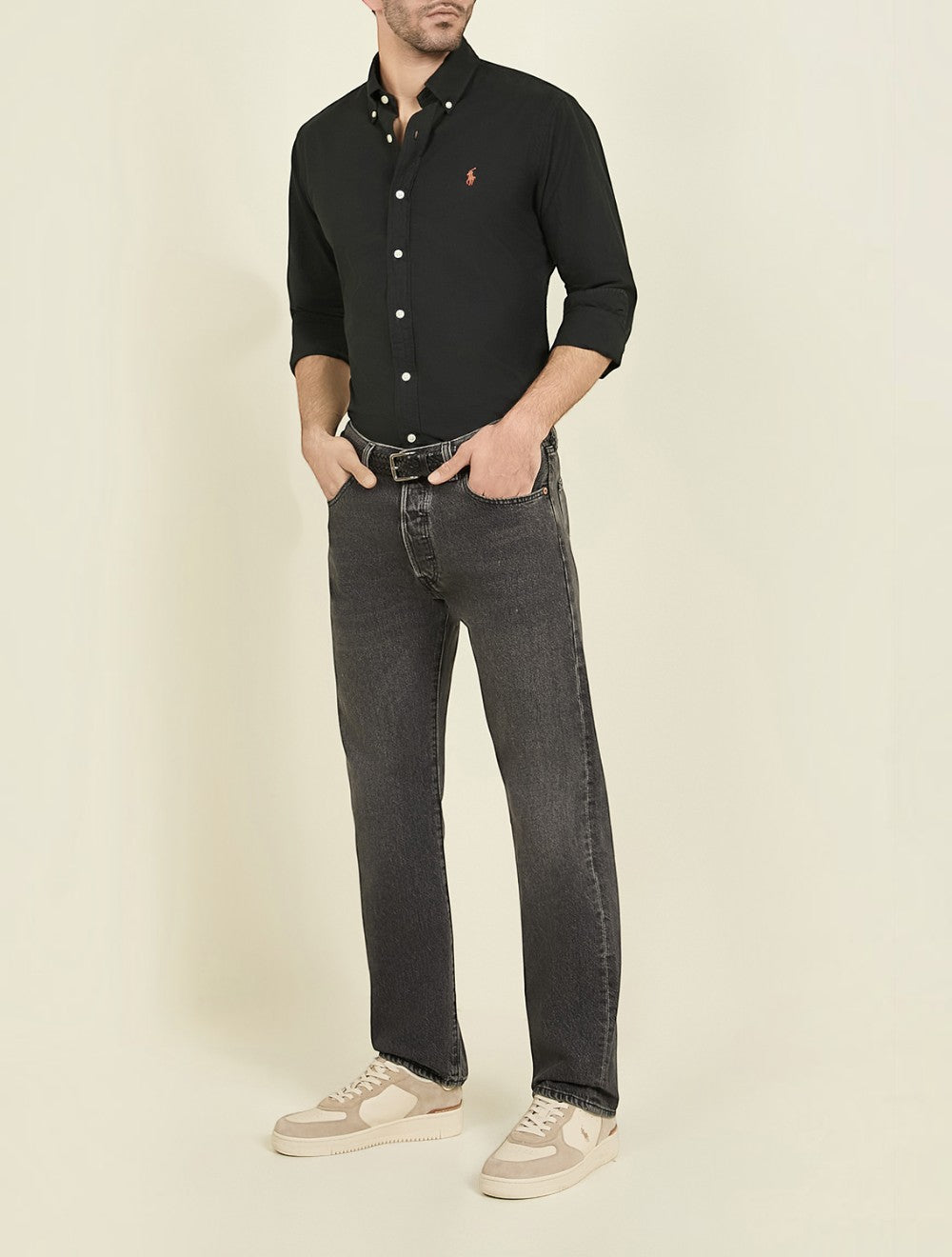 חולצה מכופתרת קסטום פיט Garment-Dyed Oxford