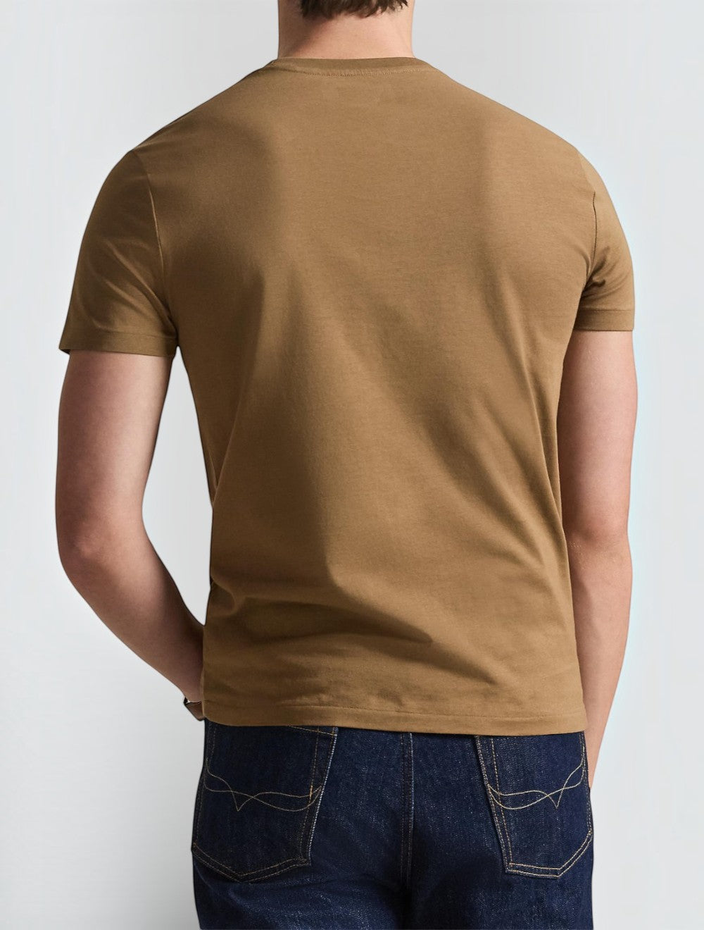 טי שירט ג'רזי בגזרת קסטום סלים פיט, בצווארון עגול