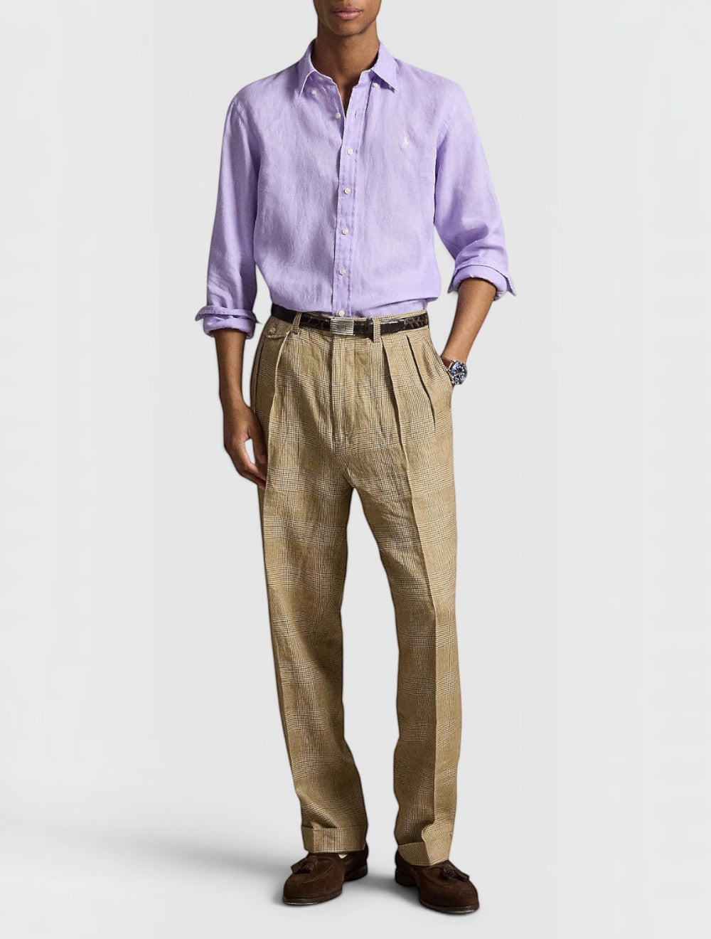 חולצת פשתן בגזרת קסטום פיט
