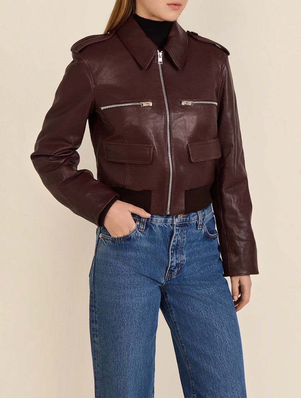 ז'קט עור Aviator