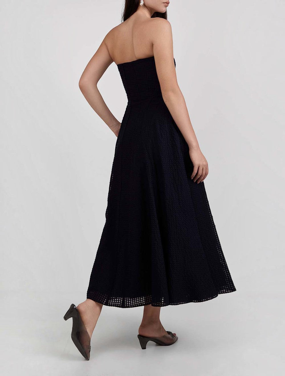 שמלת מקסי Strapless ויסקוזה