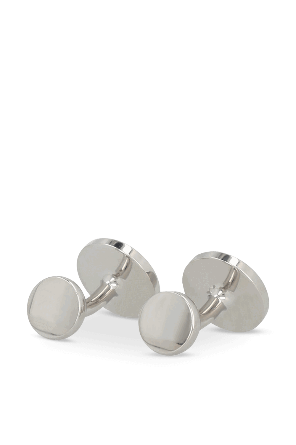 עגול Polished-Brass Cufflinks עם Engraved לוגו