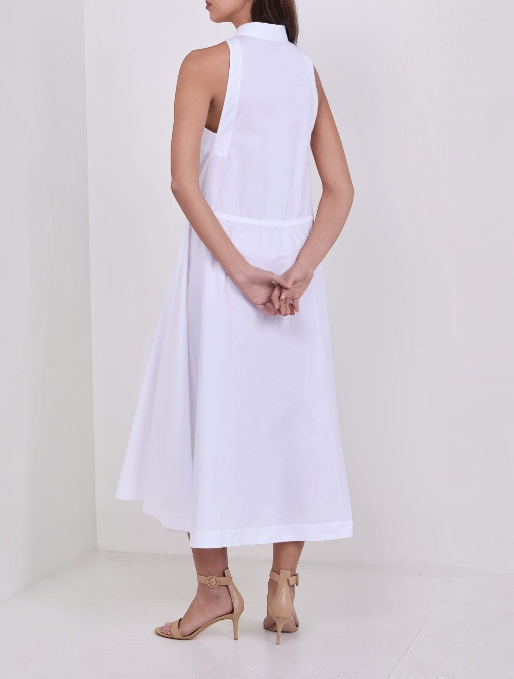 שמלה כותנה פופלין עם Drawcord Waist