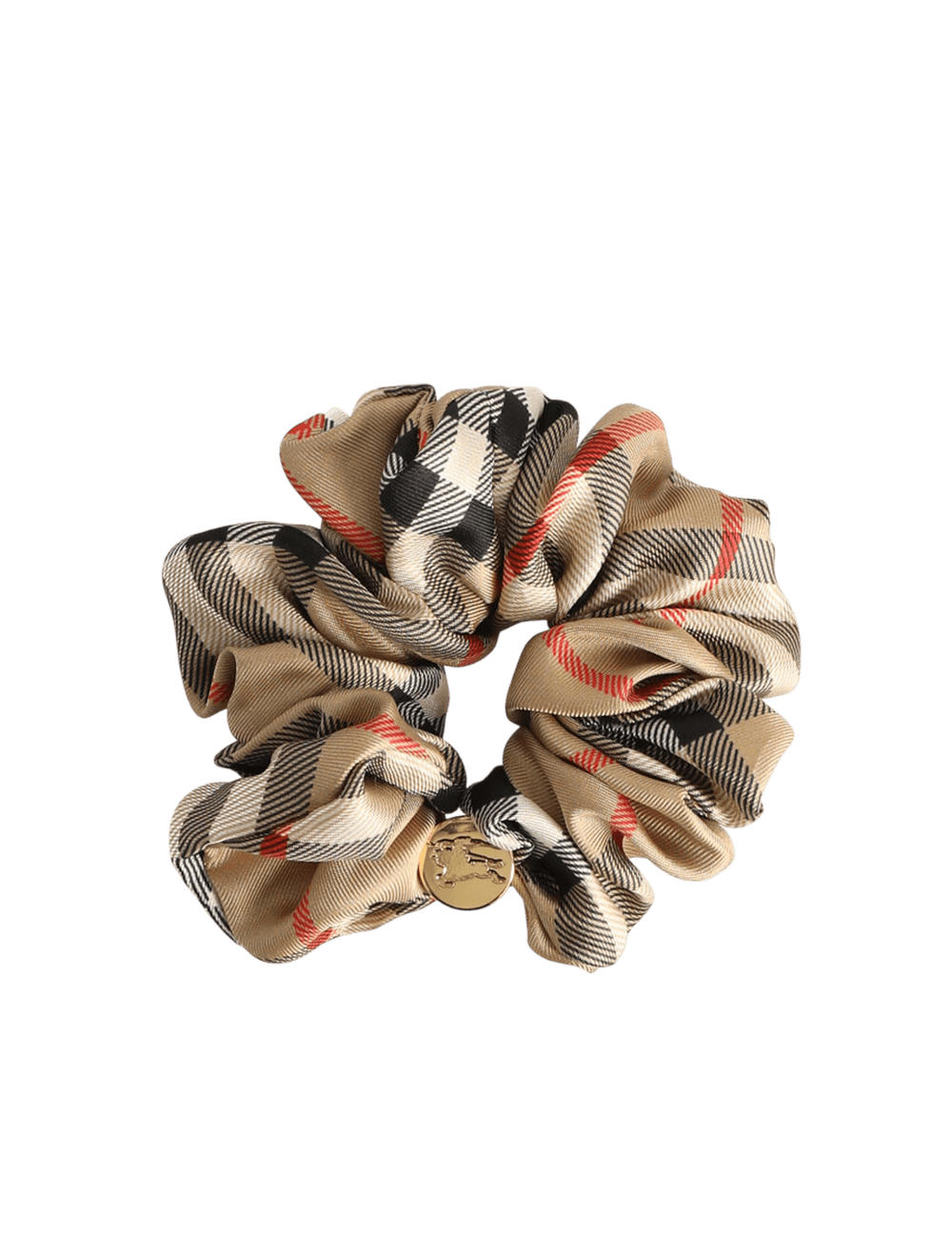 משבצות משי Scrunchie