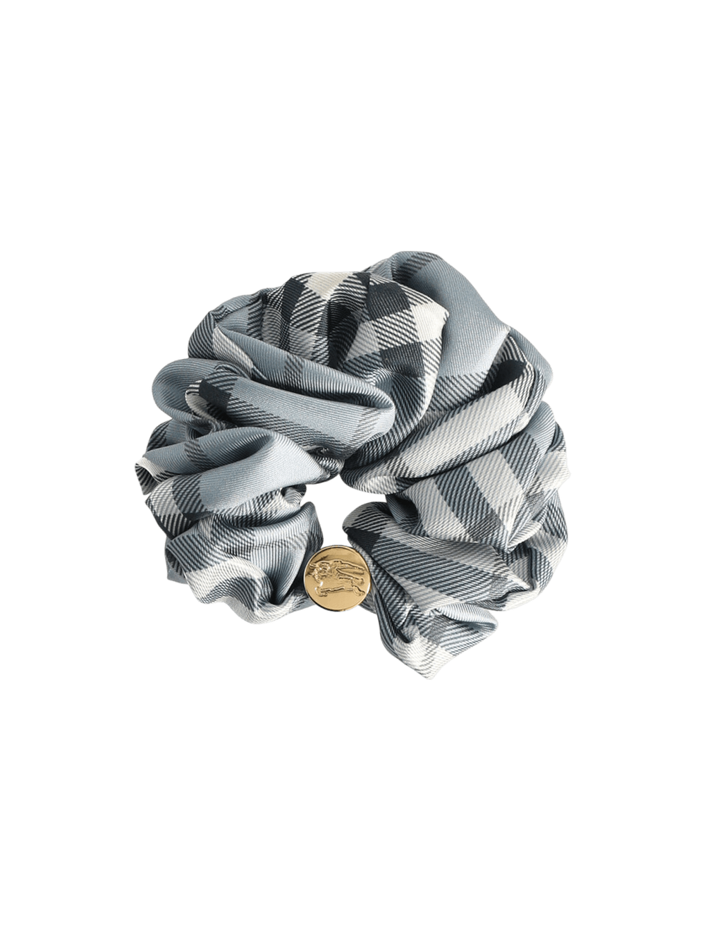 משבצות משי Scrunchie