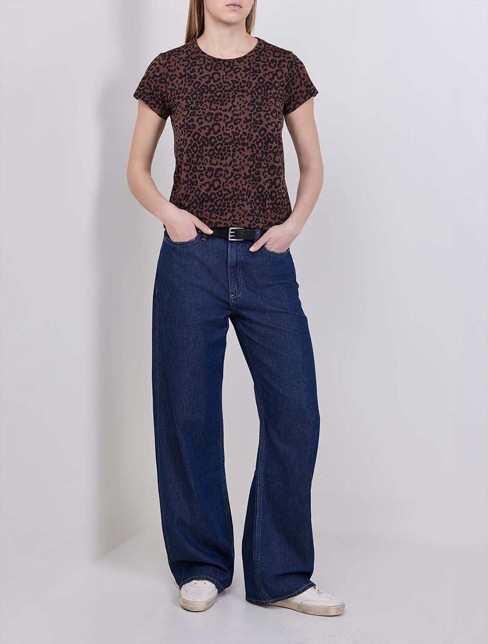 טי שירט אול אובר כותנה Leopard