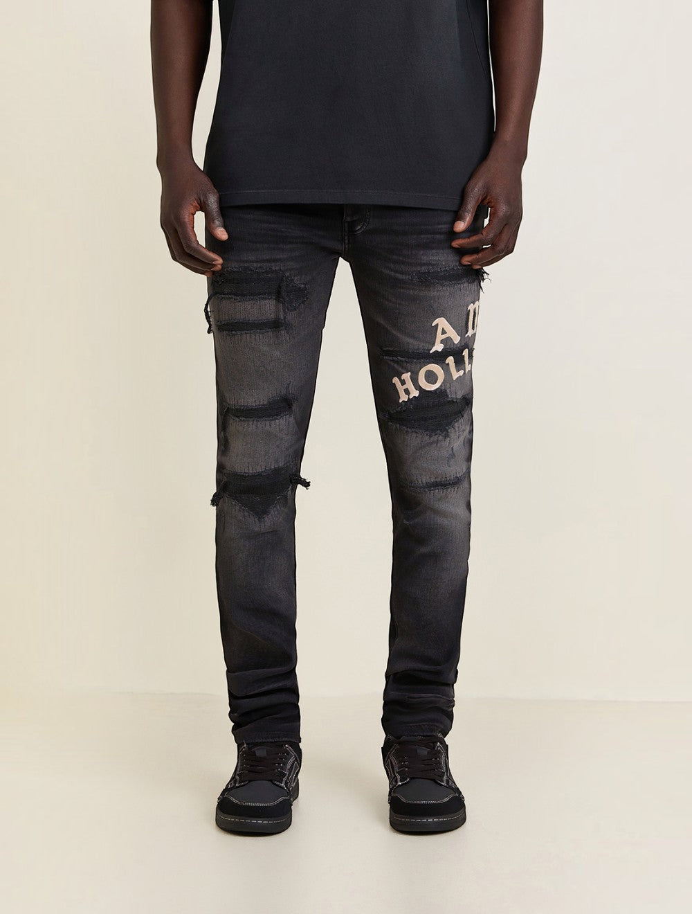 ג'ינס Amiri Hollywood Repaired