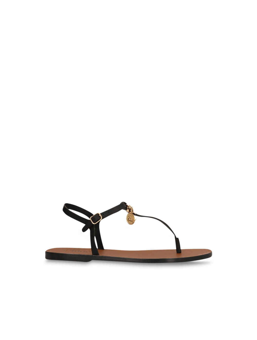 סנדלי עור Charms Buckled קרסול רצועה
