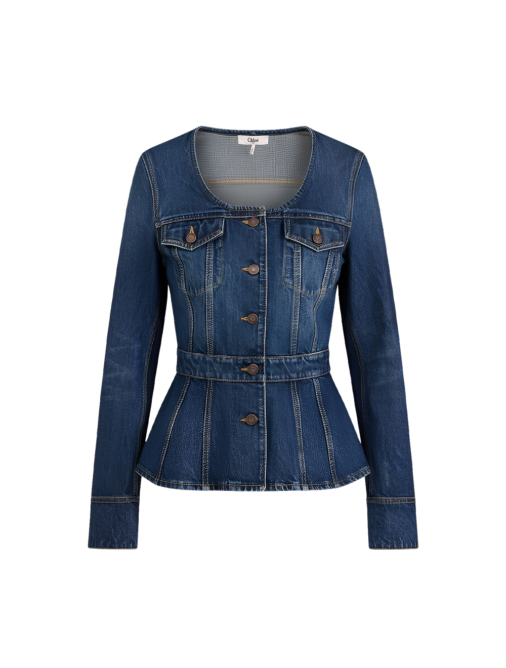 ז'קט ג'ינס Peplum Riding