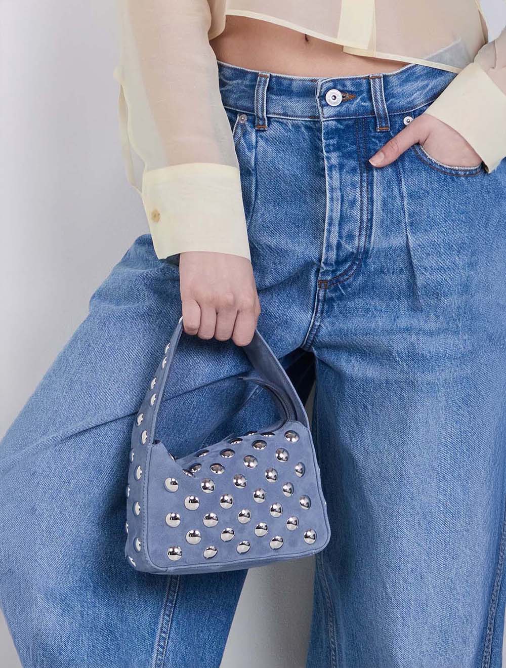 תיק עור Elena קטן Studded