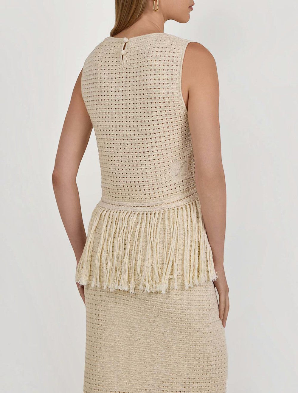 גופייה Indra Crochet פרנג' כותנה