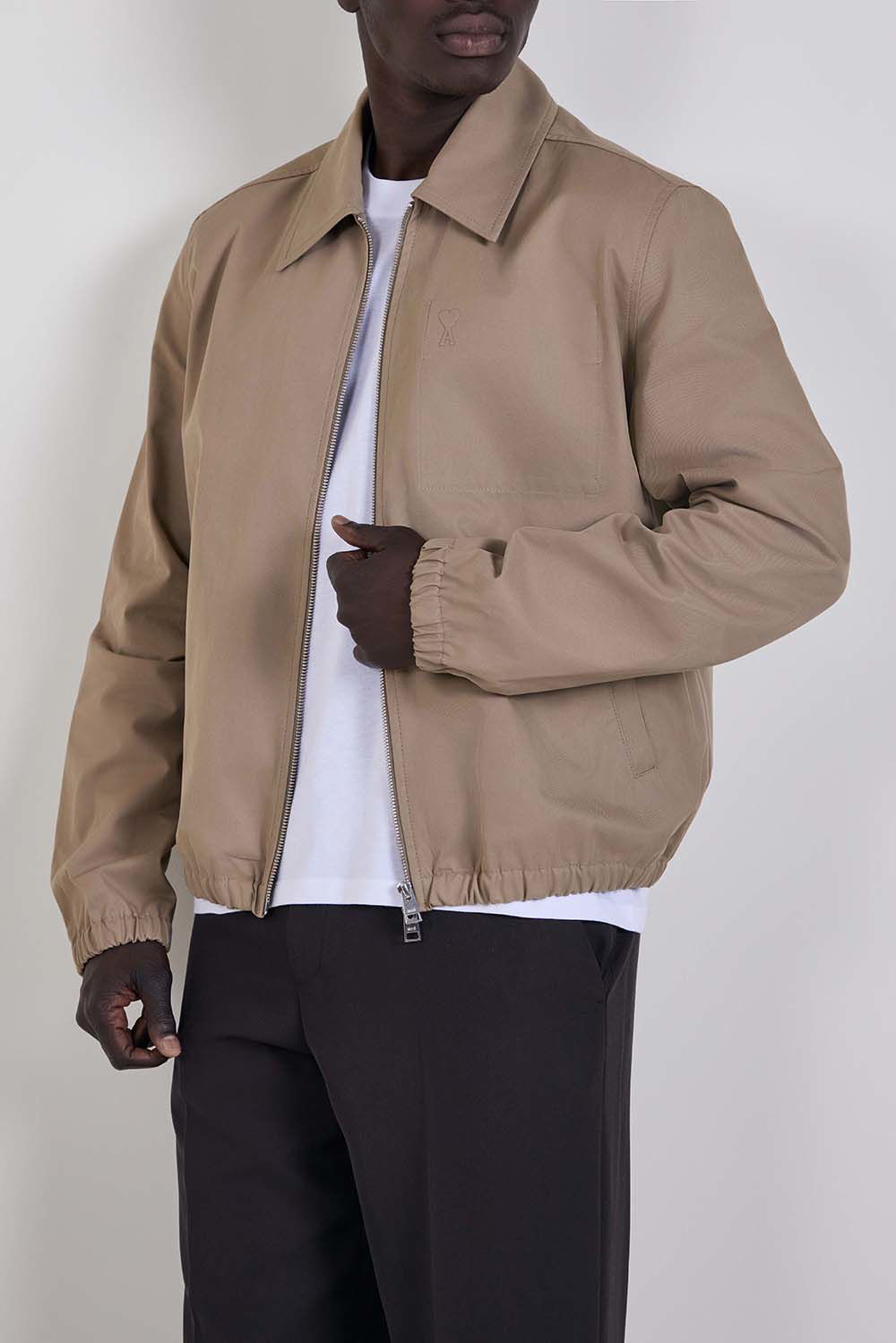 ז'קט Zipped כותנה Gabardine
