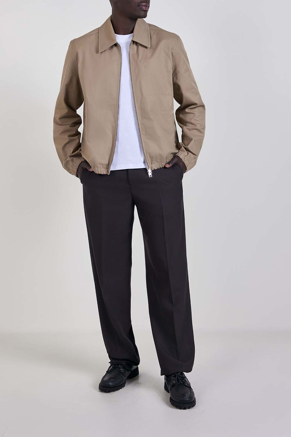 ז'קט Zipped כותנה Gabardine