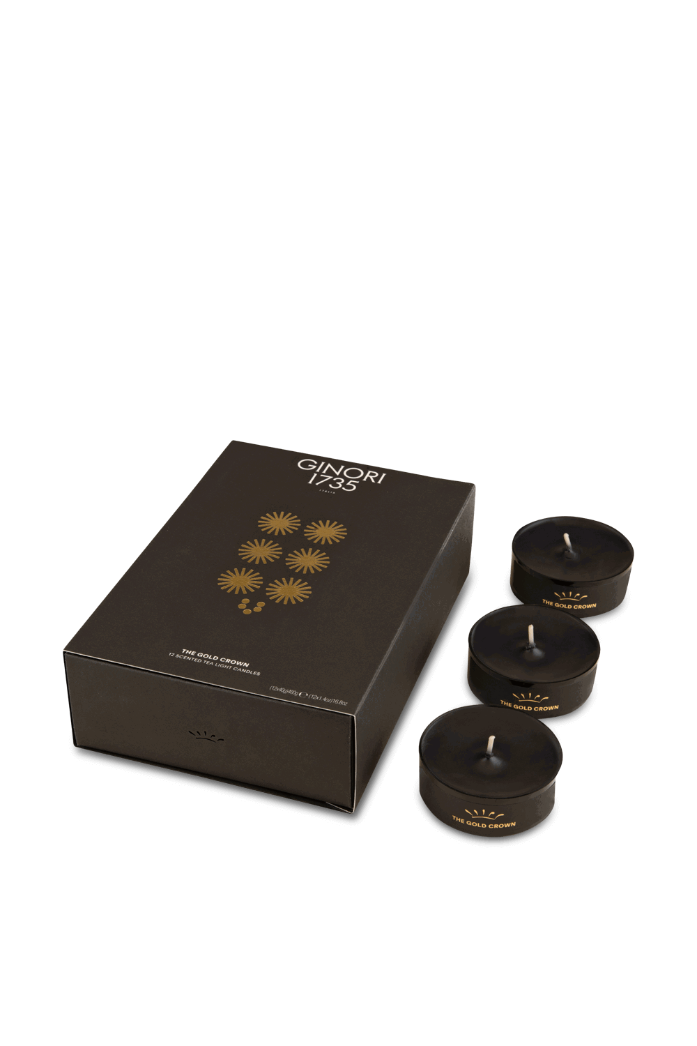 12 Tealight scented candles Gold Crown