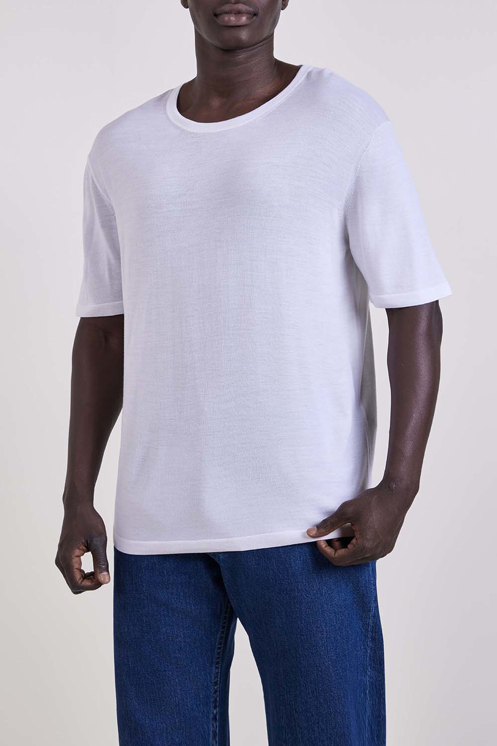 סוודר Extrafine צמר שרוול קצר