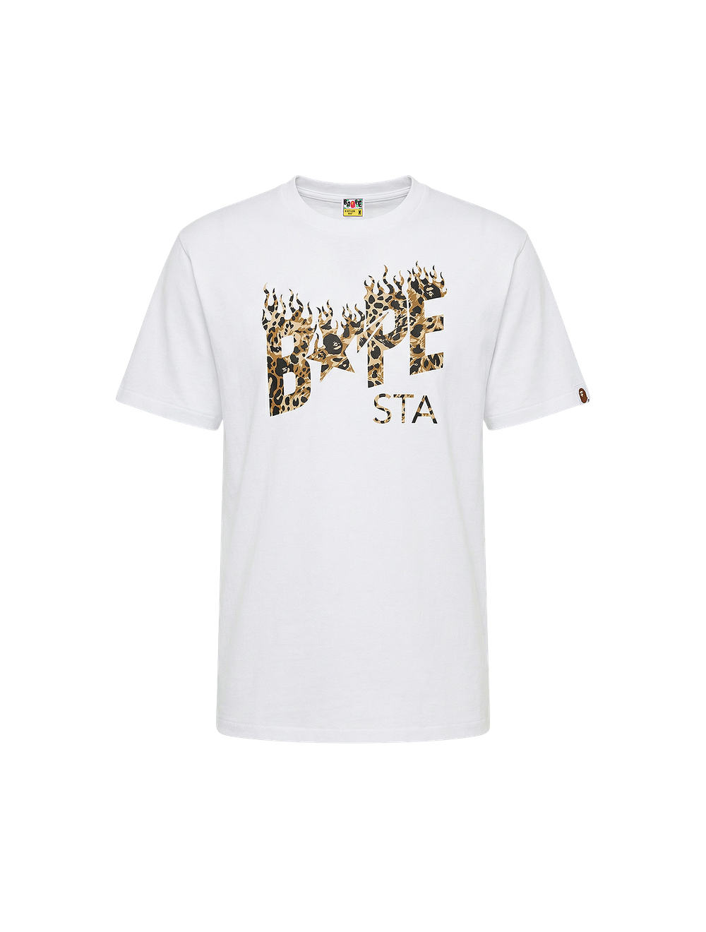טי שירט Wild Leopard Pattern Bape Sta לוגו רלקסד פיט כותנה