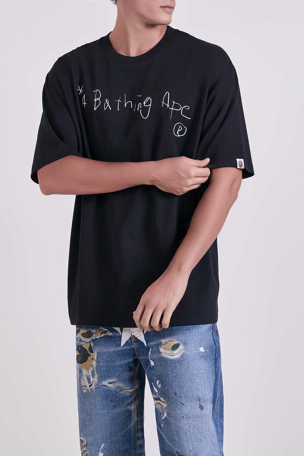טי שירט Hand Draw Bathing Ape רלקסד פיט כותנה