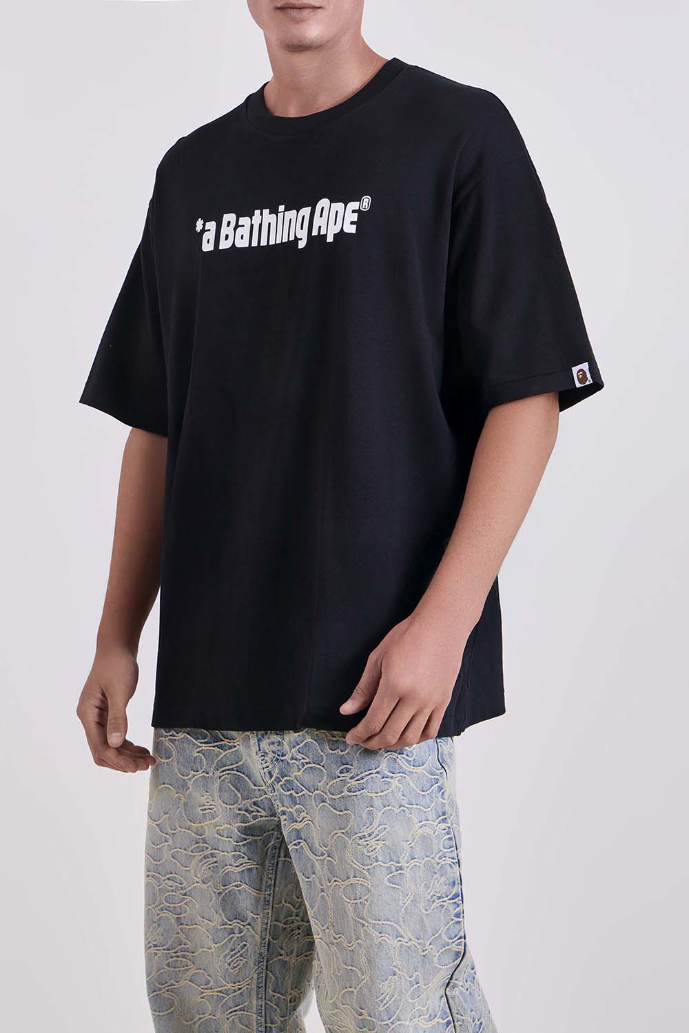טי שירט Bathing Ape לוגו רלקסד פיט כותנה