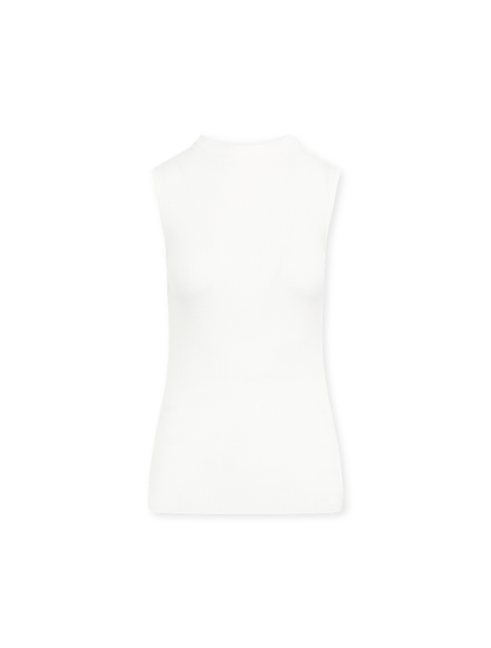 טופ ריב סרוג עם Mock Neckline
