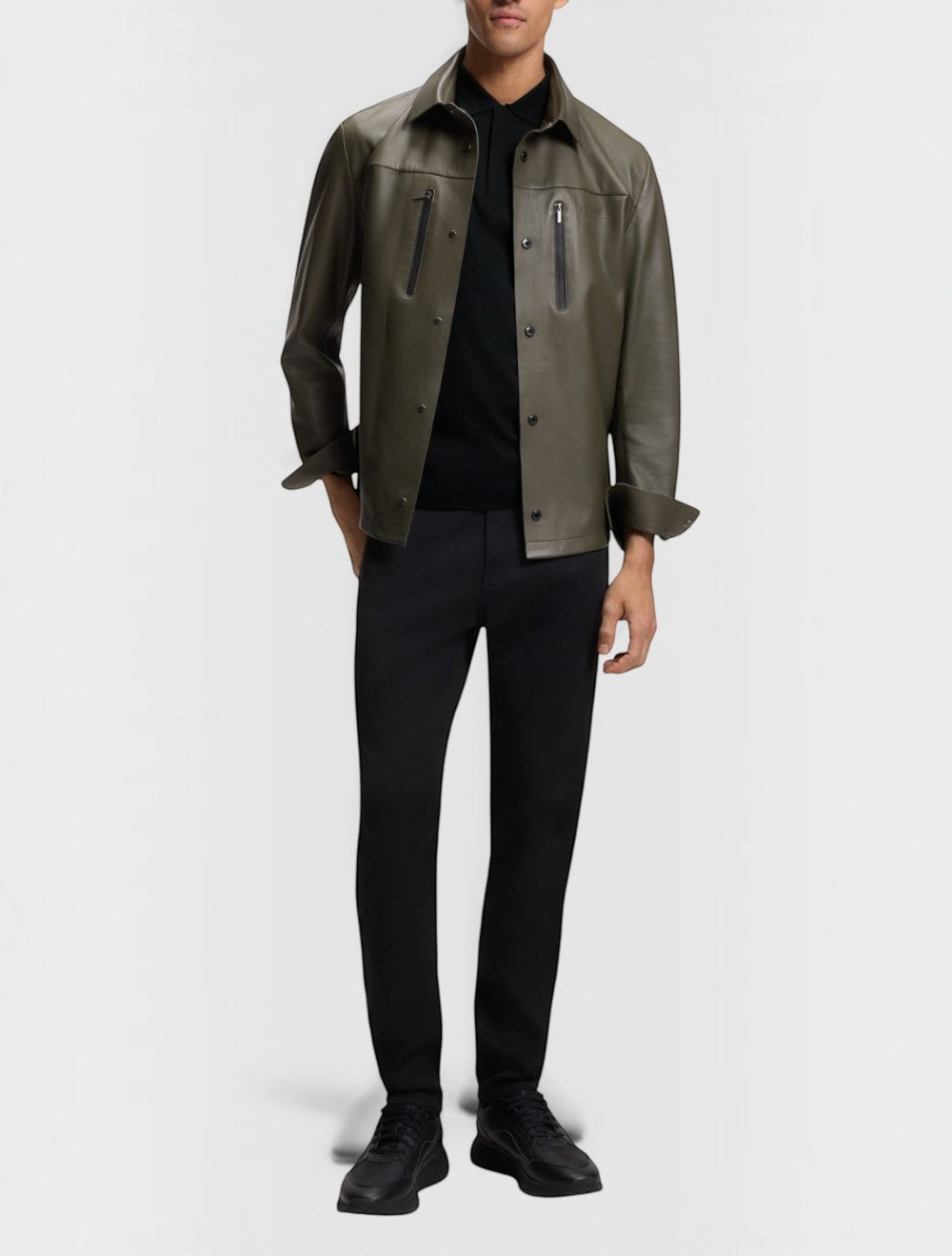 חולצת פולו Boss x Porsche ממורצרת כותנה