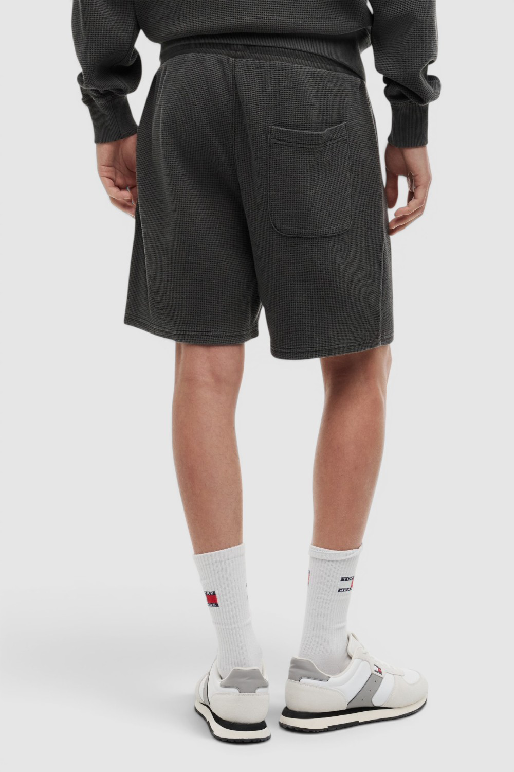 מכנסי כותנה קצרים במרקם וופל