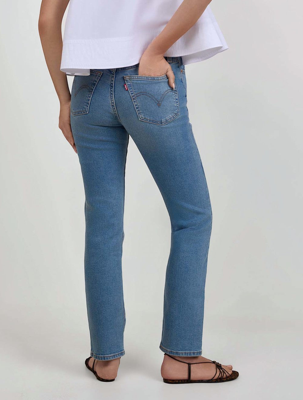 ג'ינס Wedgie סטרייט קרסול מותן גבוה