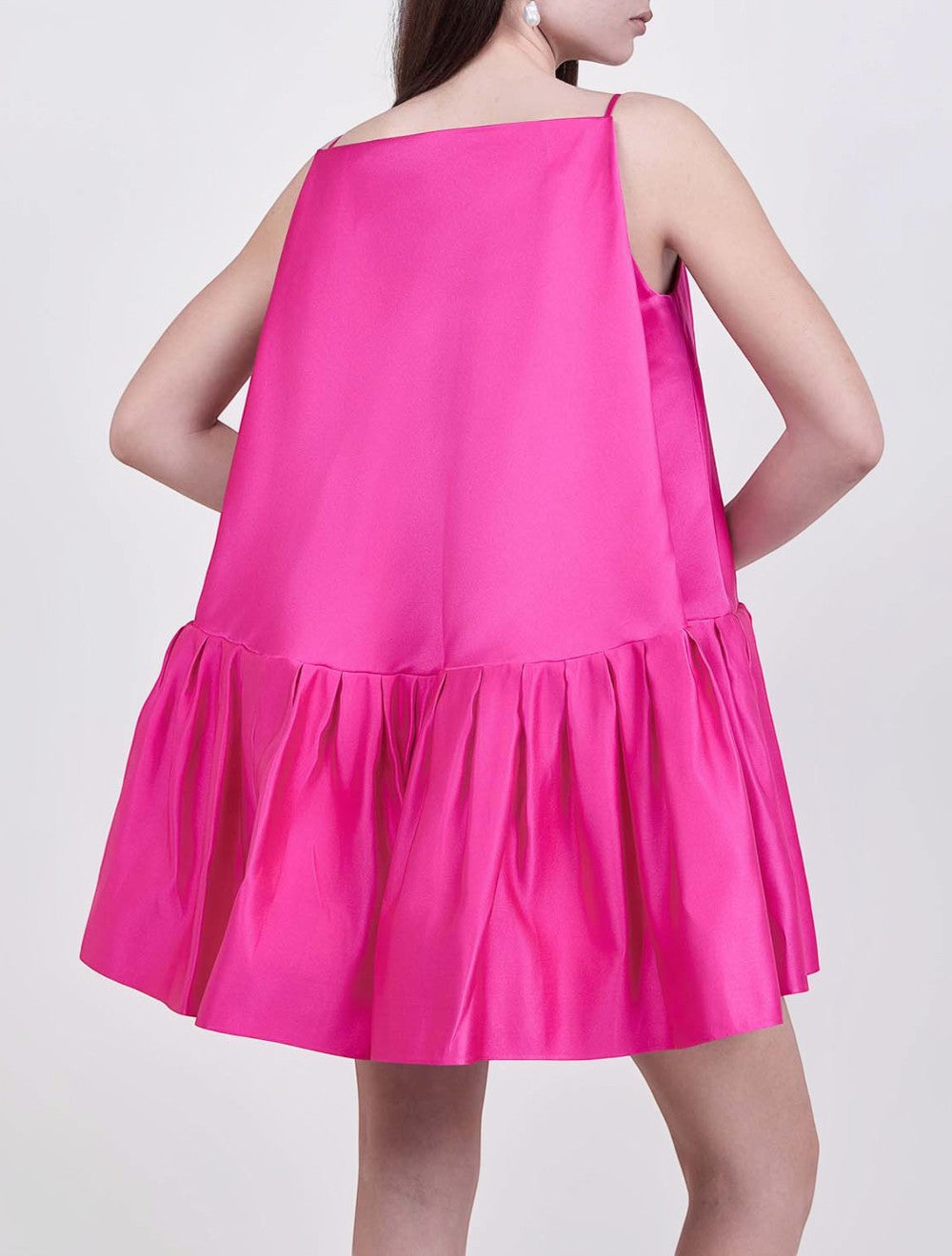 שמלת מיני Ruffled סטן