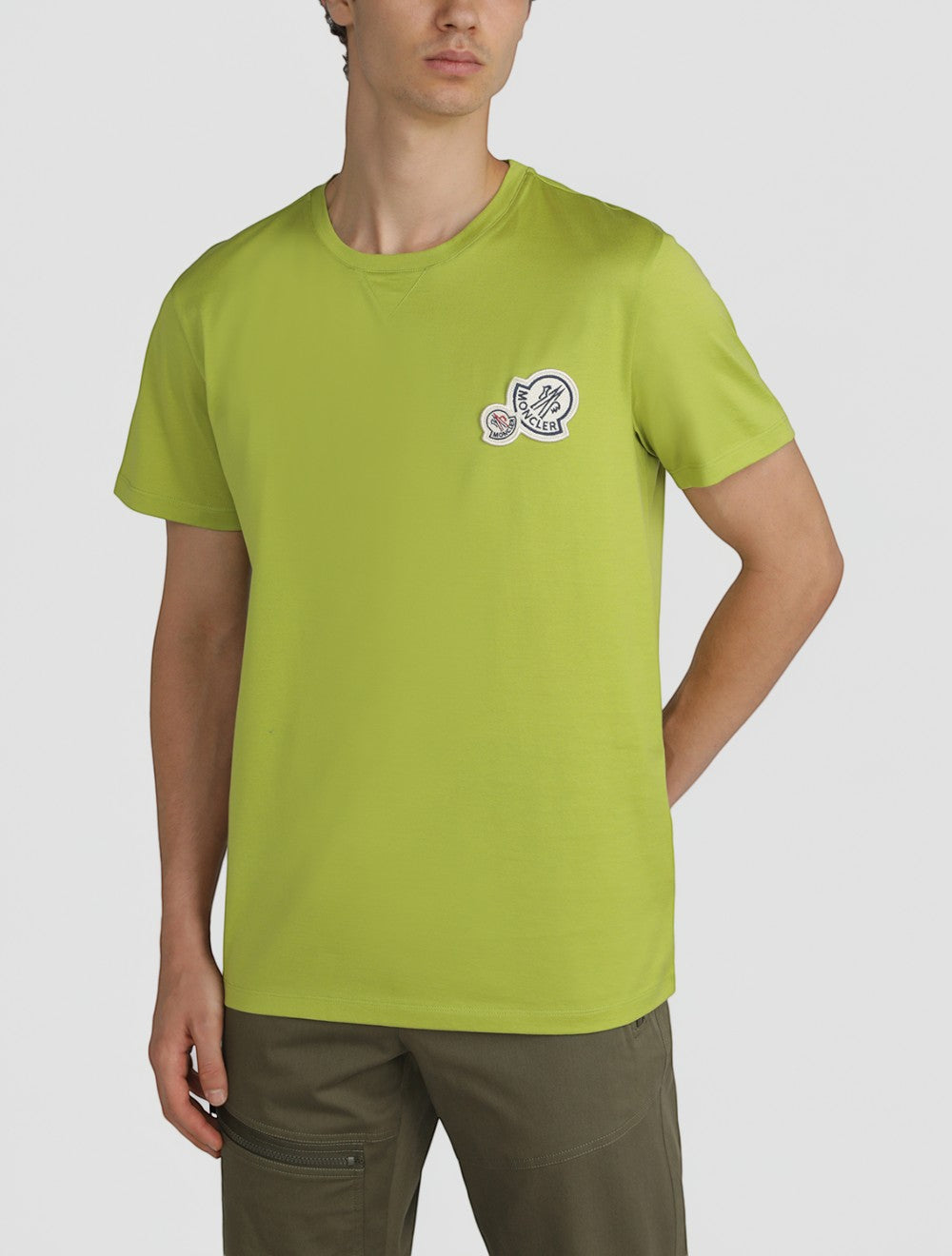 טי שירט כותנה בשילוב טלאי לוגו