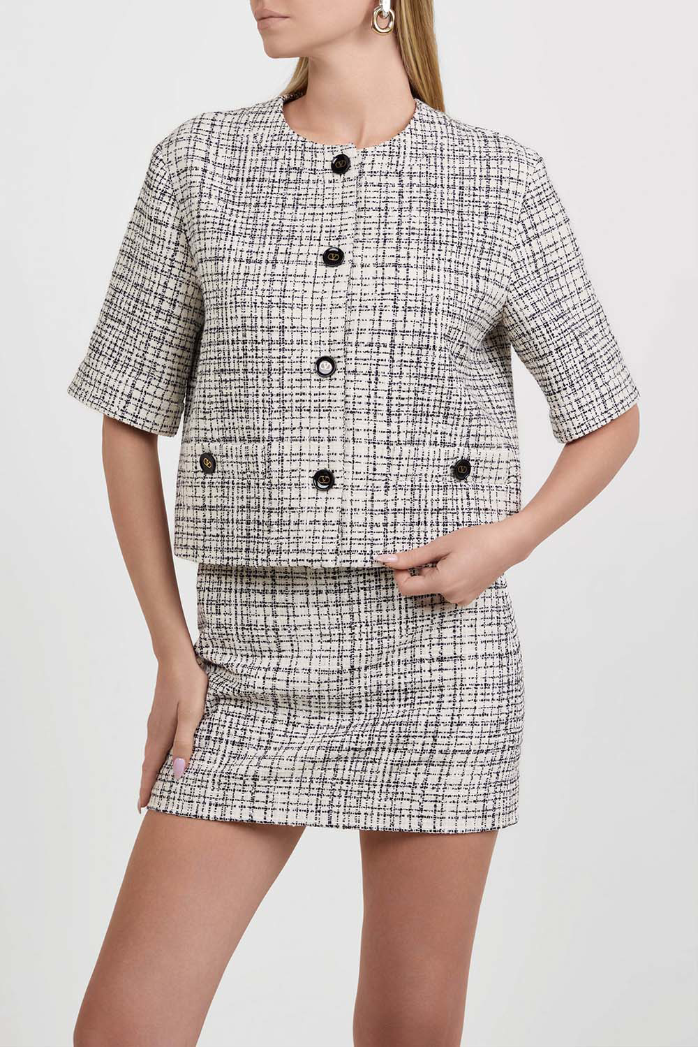 ז'קט מרובע Tweed