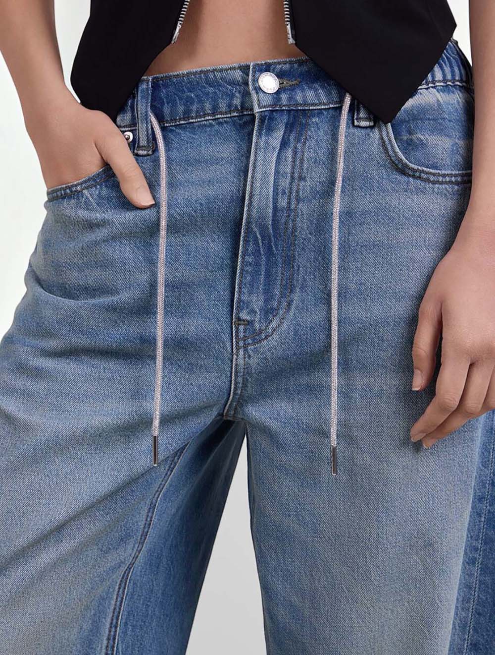 ג'ינס קריסטל Drawcord Balloon Jogger