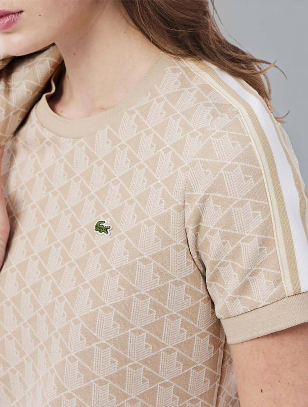 טי שירט סלים פיט מונוגרם ז'קארד