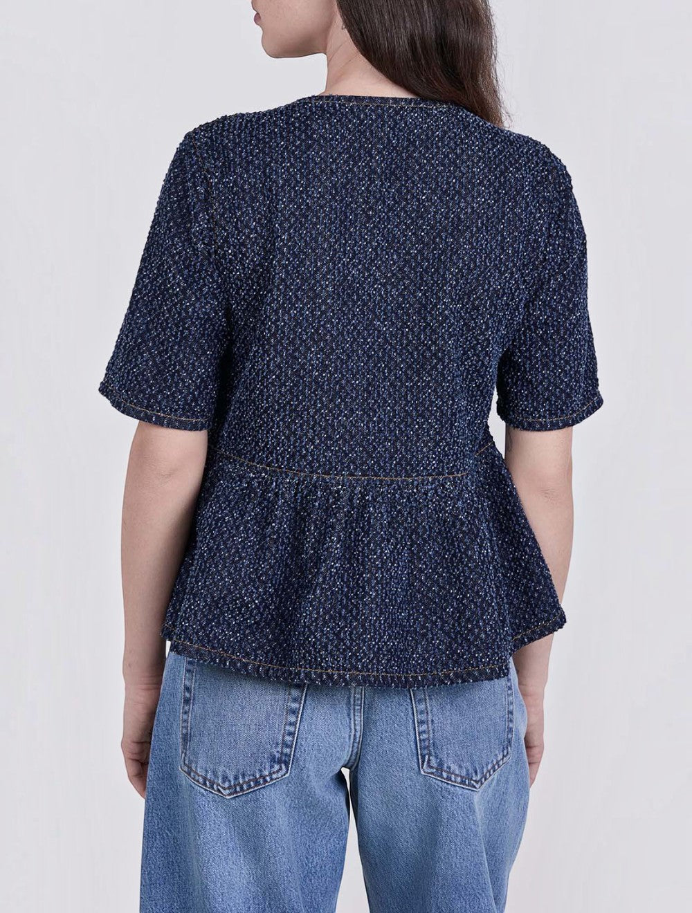 חולצה Tweed דנים Peplum