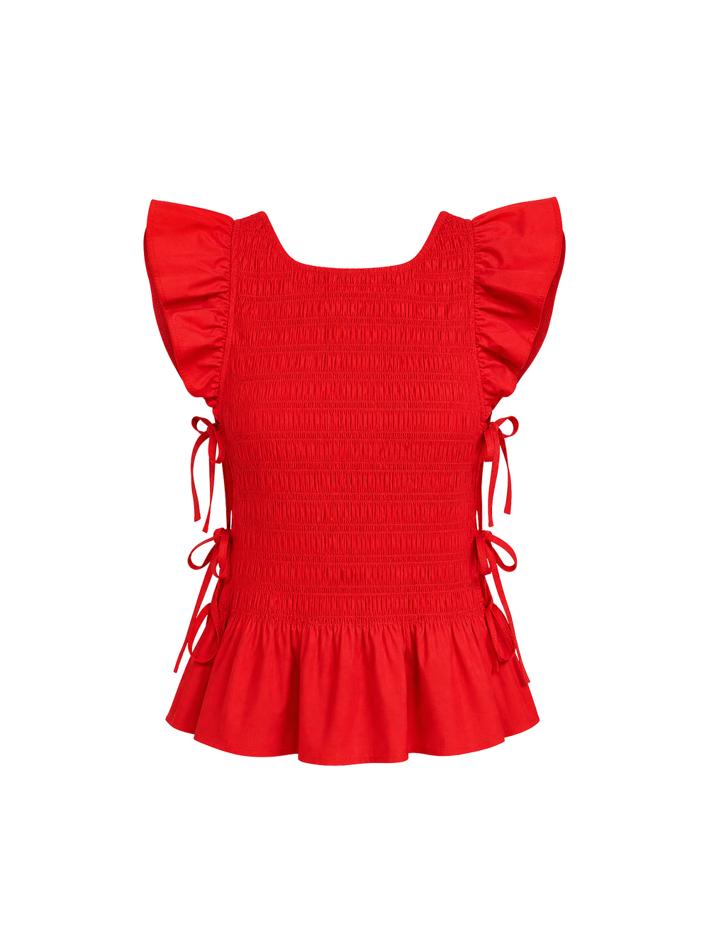 טופ Smocked כותנה עם Angel שרוולים