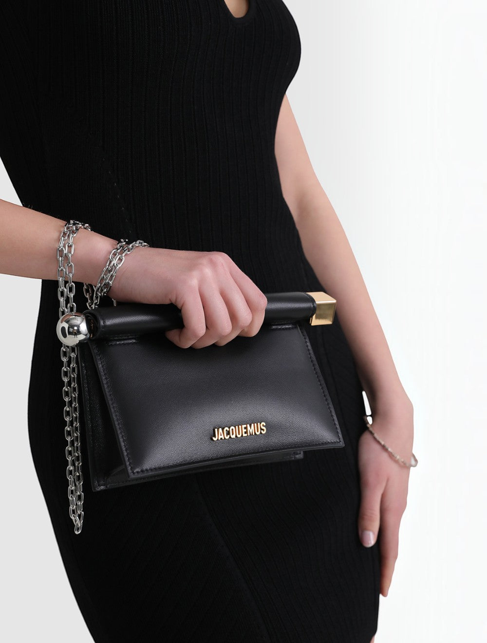 קלאץ' La פטיט Pochette Rond Carré עור