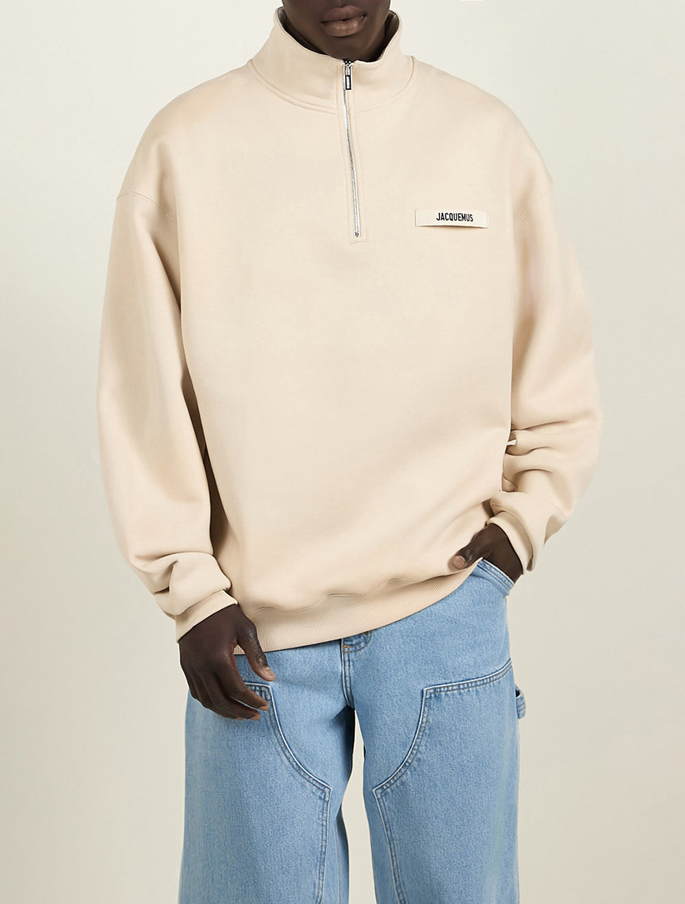 סווטשירט גרוסגריין Zipped-Rollneck כותנה