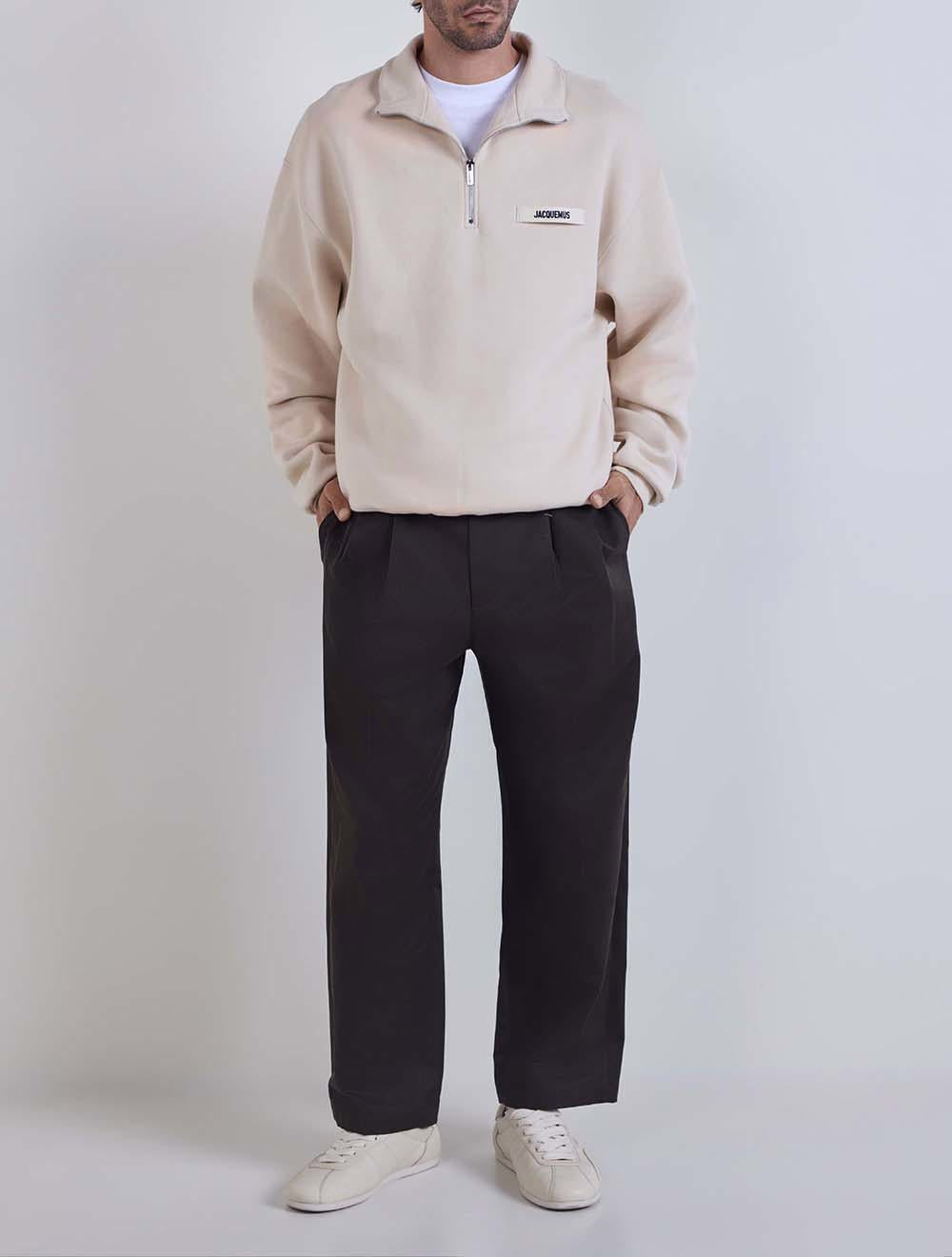 סווטשירט גרוסגריין Zipped-Rollneck כותנה