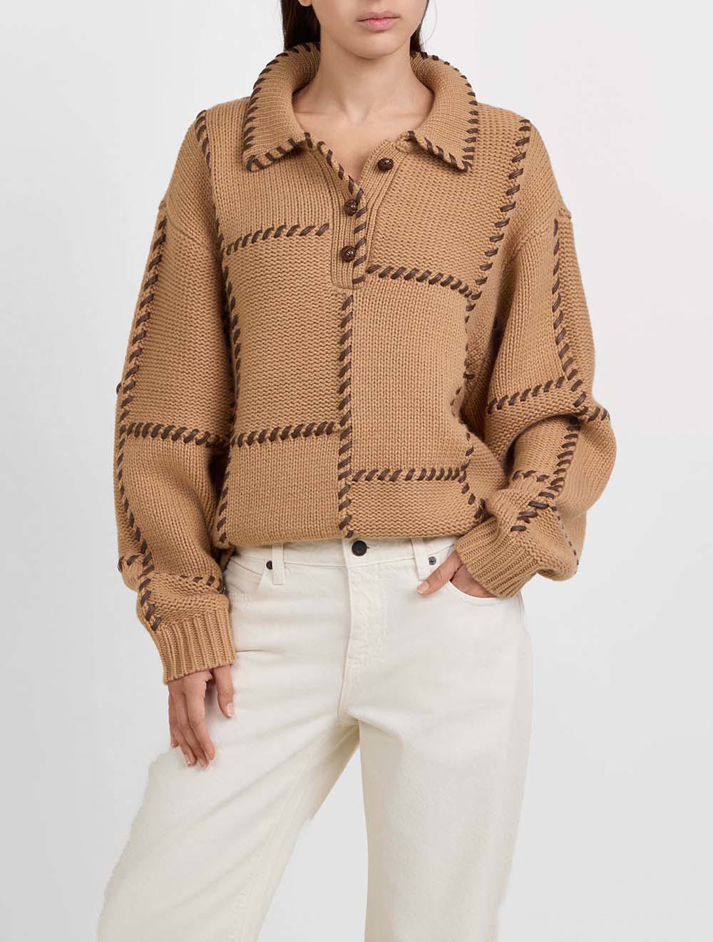 סוודר The Leather Stitch