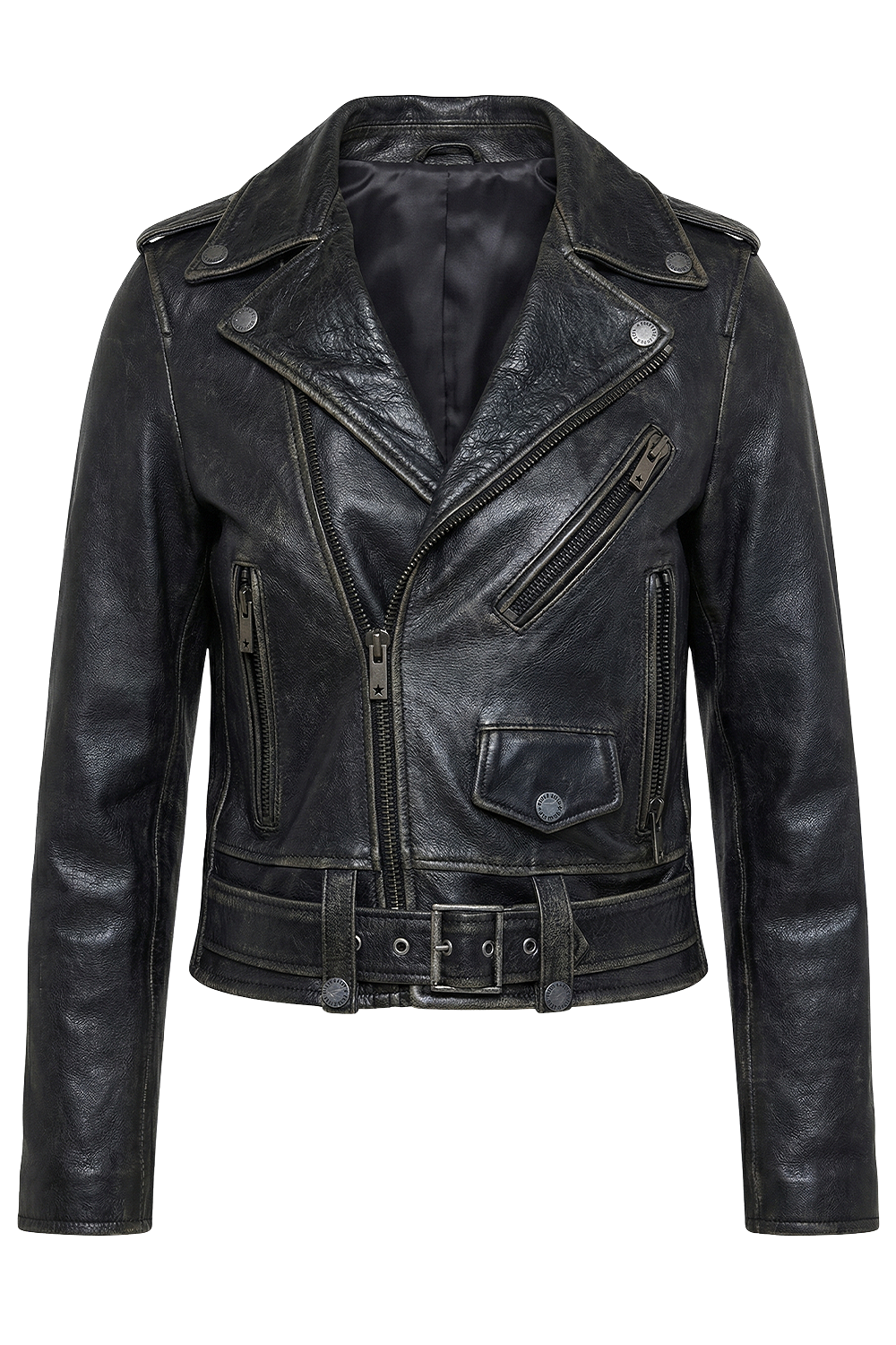 ז'קט סלים עור Biker