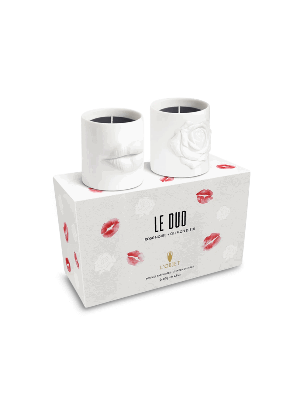 Le Duo Lips + Rose candles - Gift Set