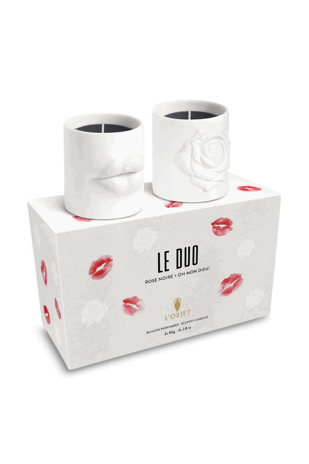 Le Duo Lips + Rose candles - Gift Set